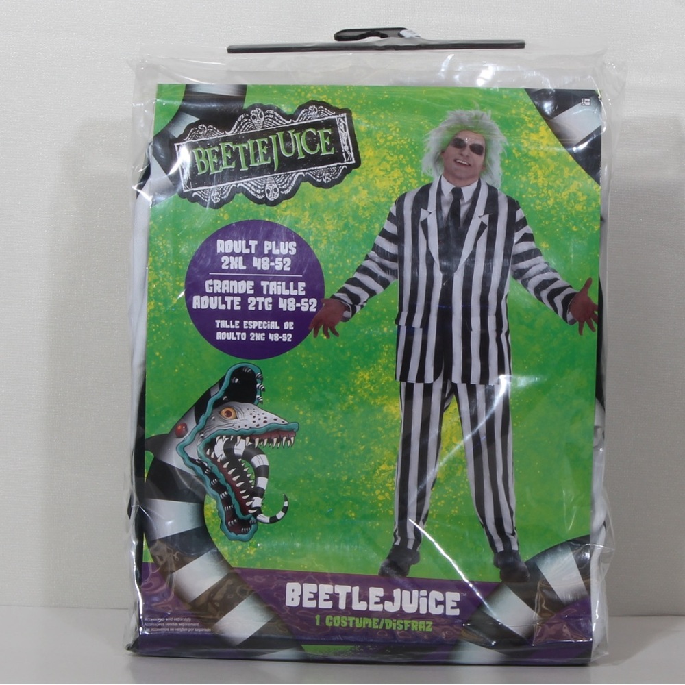 Party City Beetlejuice Men's Adult Halloween Cosplay Costume Size 2XL 48-52